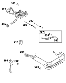 Controls Group Diagram and Parts List for 130G62-0153-H5 100000 - 19Z999 Briggs and Stratton Engine
